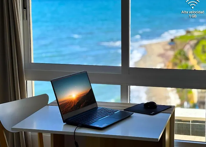 Beachfront Studio ,The View Calahonda , Panoramic Sea Views